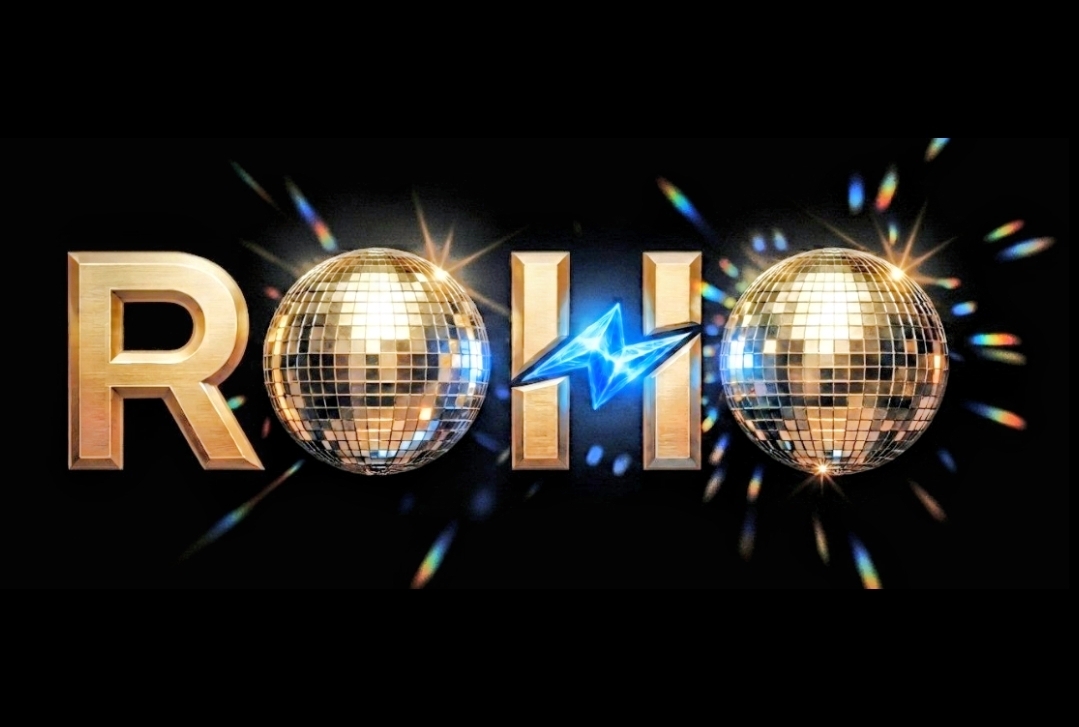 ROHO logo, disco ball lettering